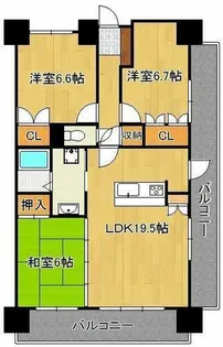シャトレ大手町S棟【15階】の間取り