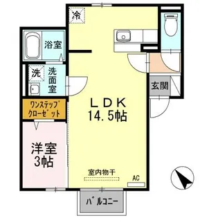 ハピネス下阪本【1階】の間取り