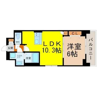 ファスティーナ志賀本通【6階】の間取り