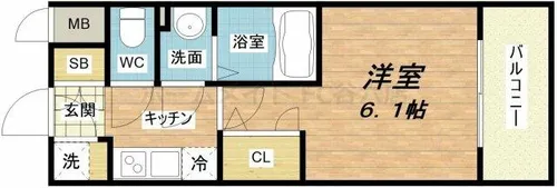 エスリード梅田グランノース【5階】の間取り