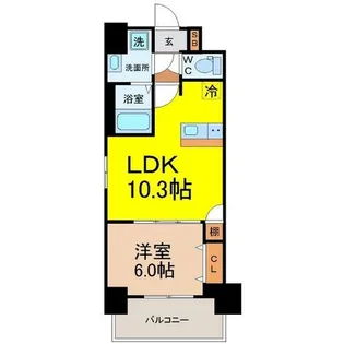 ファスティーナ志賀本通【6階】の間取り