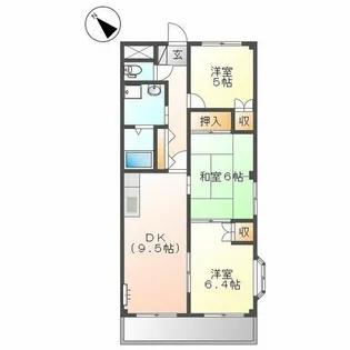ロイヤルヒルズ向陽A【2階】の間取り