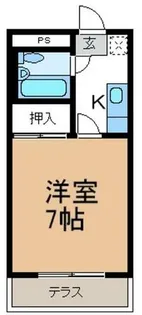 ハイツ銭成【104号室】の間取り