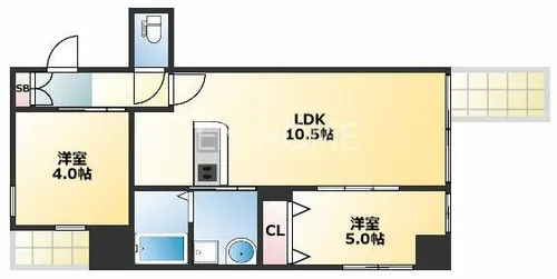 インペリアルスイート南堀江【4階】の間取り