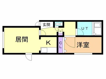 ベルシーヌ鷲別【101号室】の間取り