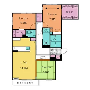 HIGH LINE PARK(ハイラインパーク)B棟【3階】の間取り