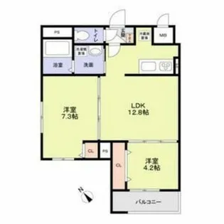 フラッツ六地蔵【1階】の間取り