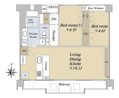 パークハウス警固フォレスト【3階】の間取り