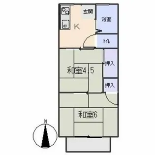 コーポナカネ【101号室】の間取り