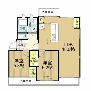 マンション北斗星【2A号室】の間取り
