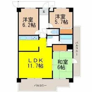 アーバンライフ栄【7階】の間取り