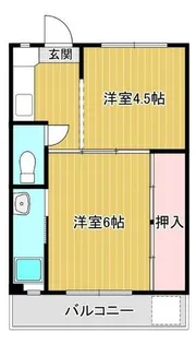 ビレッジハウス南野田6号棟【302号室】の間取り