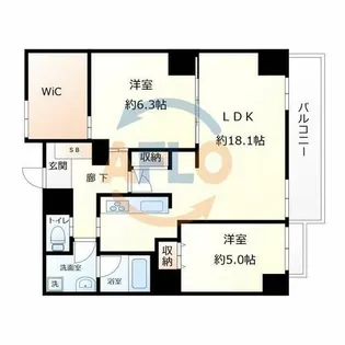 シャインウェル丸央【4階】の間取り