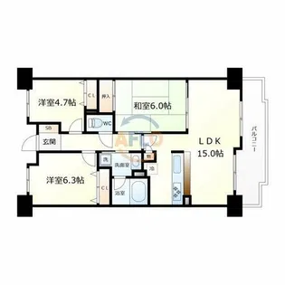 グランドメゾン江戸堀【11階】の間取り