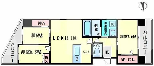 オーデ・ブルージュ【4階】の間取り