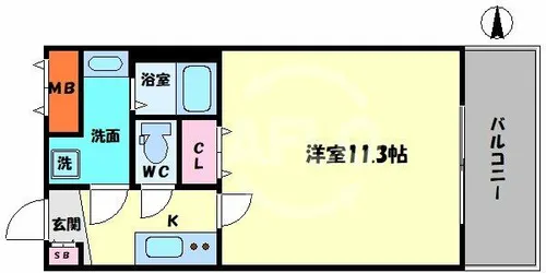 YOSHITOMI天下茶屋【3階】の間取り
