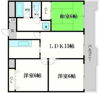 エクセル難波【11階】の間取り