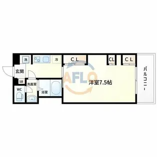 ノーブル阿倍野【1階】の間取り