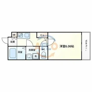 カルムビレッジ東田辺【2階】の間取り