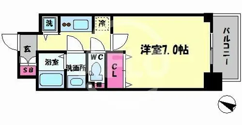 ジアコスモ江戸堀パークフロント【2階】の間取り