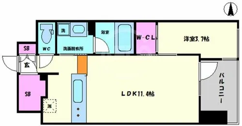 THE HIGH HORIE【2階】の間取り
