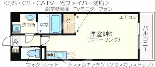 ブラービ阿波座【3階】の間取り