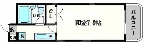 クレインハイツ南堀江【7階】の間取り