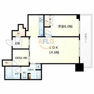 大阪ひびきの街ザ・サンクタスタワー【46階】の間取り