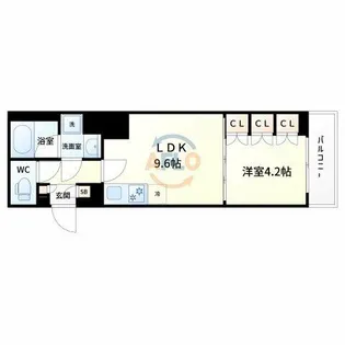 アーバネックス江坂広芝【4階】の間取り