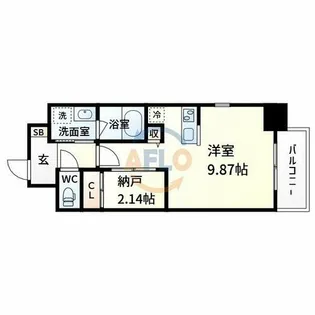 ONLY ONE江坂【6階】の間取り