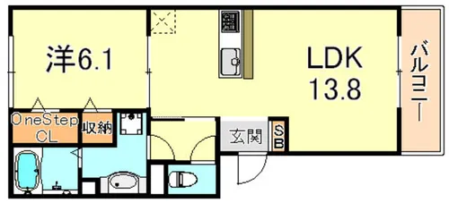 グランドゥールTAKEO【1階】の間取り