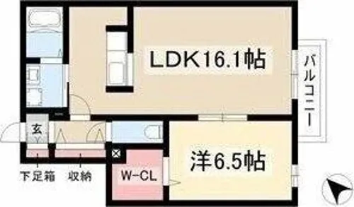 ヴィラリリオ【101号室】の間取り