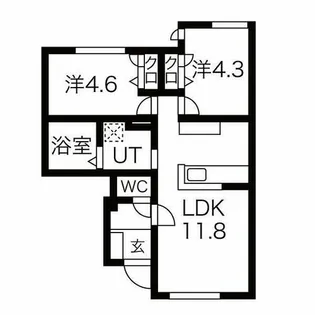 Wood Y.S【B-1号室】の間取り