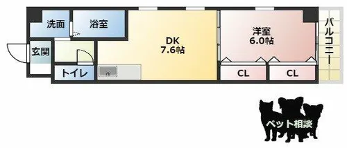 ビエラ江戸堀【6階】の間取り