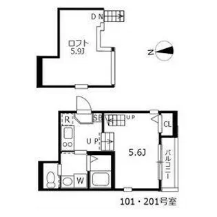 ハーモニーテラス車道【1階】の間取り