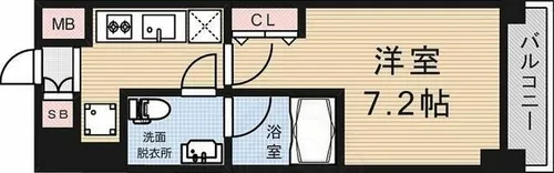 クレストフォルム大阪天満橋【6階】の間取り