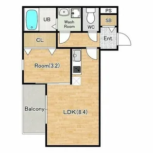 ジーメゾン名古屋豊田【1階】の間取り