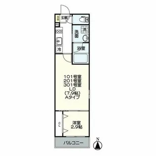 ジュネス稲葉地町【1階】の間取り