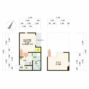 ハーモニーテラス白子町【2階】の間取り