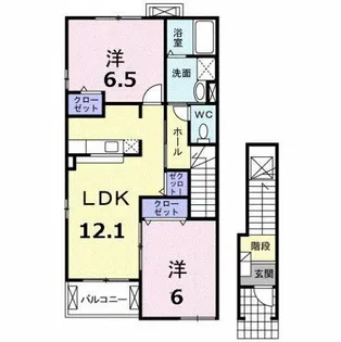 サンライズ榎A【2階】の間取り