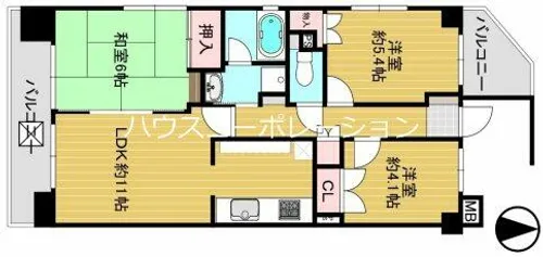 エクセル武庫川【9階】の間取り