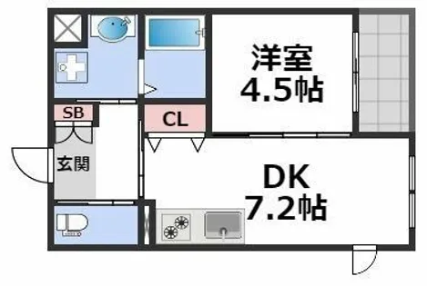 Univaly エイチ・ツー・オー東小橋【5階】の間取り