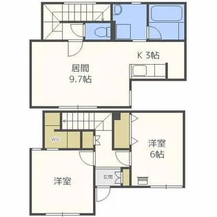 北海道札幌市北区北二十条西2丁目【テラスハウス】の間取り
