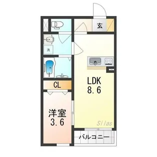 F+style東大阪本庄2号館【1階】の間取り