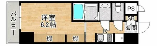 リブネスコート大阪大学前【8階】の間取り