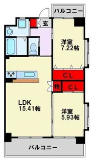 ウイングス穴生【2階】の間取り