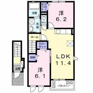 レジデンス恵里【2階】の間取り