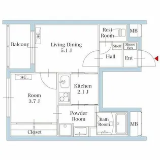 リアンレガーロ平尾ステーション【4階】の間取り