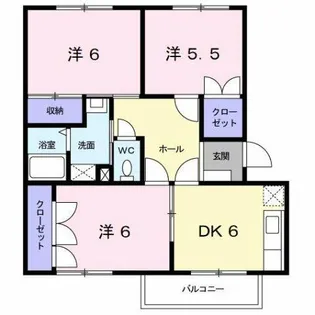 ニューエルディム上吉田【2階】の間取り