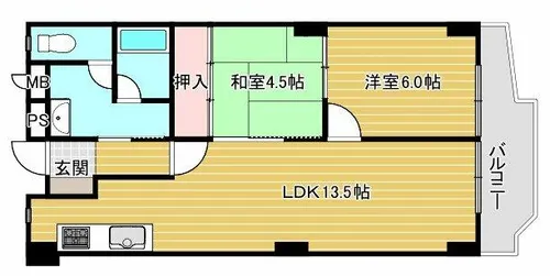 岡本センチュリーマンション【2階】の間取り